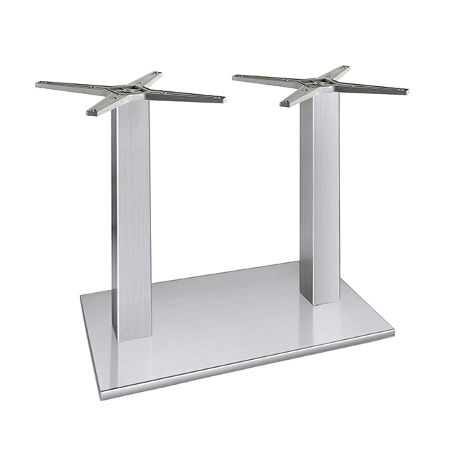 base de mesa de acero inoxidable para oficina de metal plateado